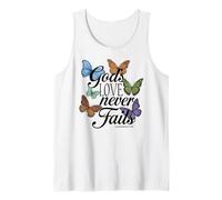 Gods Love Never Fails Bibbia Verso Farfalla Preghiera Scrittura Canotta