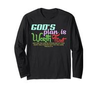 God's Plan is Worth The Wait Bible Verse Christian Maglia a Manica