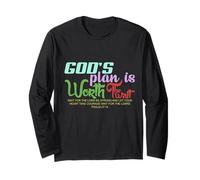 God's Plan is Worth The Wait Bible Verse Christian Maglia a Manica