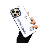 Gods Plan Phone Case-God Has a Plan for You Phone Case God Military-Grade Drop Proof Anti-Shock Cross Pattern Religious Art Fashion Cover-Laser TPU Anti-Drop for iPhone (Blue,for iPhone 17 Air)