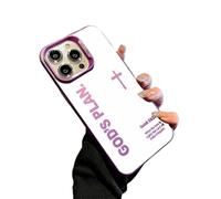Gods Plan Phone Case-God Has a Plan for You Phone Case God Military-Grade Drop Proof Anti-Shock Cross Pattern Religious Art Fashion Cover-Laser TPU Anti-Drop for iPhone (Purple,for iPhone 16 Pro)