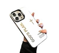 Gods Plan Phone Case-God Has a Plan for You Phone Case God Military-Grade Drop Proof Anti-Shock Cross Pattern Religious Art Fashion Cover-Laser TPU Anti-Drop for iPhone (Black,for iPhone 15 Plus)