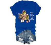 Gods Still Working On My Face Reactions Camicia divertente Christian Frog Shirt, Blu reale, M