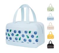 GODWOODS Graziose borse per il pranzo per donne e uomini, grande capacità, a prova di perdite, riutilizzabile, isolante, borsa tote per lavoro, viaggi, attività all'aperto. (mirtilli)