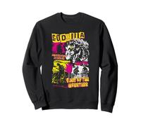 Godzilla Civilization Crumbles Neon Collage Retro Movie Felpa