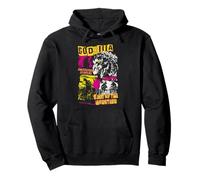 Godzilla Civilization Crumbles Neon Collage Retro Movie Felpa con Cappuccio
