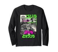 Godzilla Collage Neon Accents Godzilla vs Biollante Movie Maglia a Manica