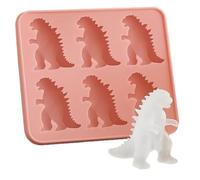 Godzilla Ice Mold, Stampi Per Ghiaccio Godzilla, 3D Monster Silicone Ice Cube Mold BPA Free Make 6 Vibrant Monsters Perfect for Whiskey, Cocktails and Any Beverage (Rosa)