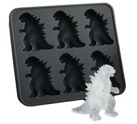 Godzilla Ice Mold, Stampi Per Ghiaccio Godzilla, 3D Monster Silicone Ice Cube Mold BPA Free Make 6 Vibrant Monsters Perfect for Whiskey, Cocktails and Any Beverage (Nero)