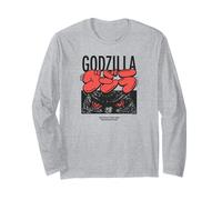 Godzilla Kanji Bubble Letters with Eyes Close-up Kaiju Movie Maglia a Manica