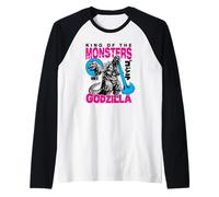 Godzilla King of The Monsters Bright Color Collage Movie Maglia con Maniche Raglan