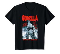 Godzilla King of The Monsters Tokyo Japan Red Text Movie Maglietta, Bambini, Nero, 4 Anni