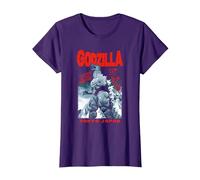 Godzilla King of The Monsters Tokyo Japan Red Text Movie Maglietta, Donna, Viola, M