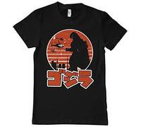 Godzilla Licenza Ufficiale Godzilla Japanese Logo Uomo Maglietta (Nero), X-Large