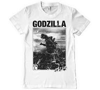 Godzilla Licenza Ufficiale Godzilla Vintage Uomo Maglietta (Bianca), Medium
