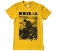 Godzilla Licenza Ufficiale Godzilla Vintage Uomo Maglietta (Oro), Large