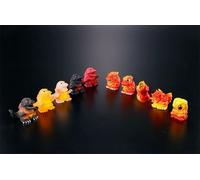 Godzilla Mini Sofubi Chronicle Burning Red 10 Figure Set 40mm Esclusivo Giappone