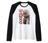 Godzilla Minus One Film con Ritratti di Mostri in Bianco e Maglia con Maniche Raglan