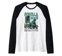Godzilla Ocean Scene Comic Book Illustration Movie Monster Maglia con Maniche Raglan