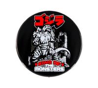 Godzilla "Re Dei Mostri" Spilla Rotonda In Smalto