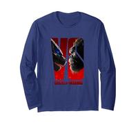 Godzilla vs Kong - VS Premiere Maglia a Manica, Unisex per adulti, Navy, M
