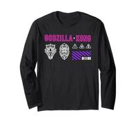 Godzilla x Kong Front And Back Modern Neon Icons Movie Maglia a Manica