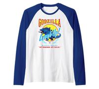 Godzilla x Kong Level Up Retro Video Game Movie Monster Maglia con Maniche Raglan