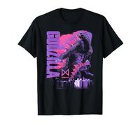 Godzilla x Kong Monarch Collage Purple Text Movie Monster Maglietta
