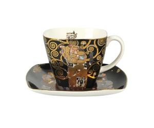 Goebel 66884248 - Tazza da caffè, Decorazione: L'abbraccio, Gustav Klimt