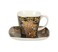 Goebel Tazza per Espresso Con Piattino Gustav Klimt " Die Erfüllung " Nuovo /