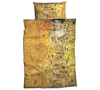 Goebel Biancheria da letto in raso secondo Gustav Klimt Adele Bloch (140 x 200 cm + 70 x 90 cm, oro)