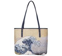 Goebel Borsa Katsushika Hokusai - L'onda, della collezione Artis Orbis, dimensioni: 38 x 13 x 27,67-061-96-1, Beige/multicolore, 38x13x27, Borsa da viaggio in ecopelle e arazzo