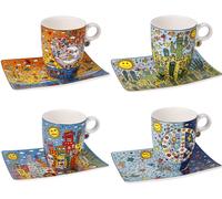 Goebel James Rizzi Pop Art Set Di 4 Tazze Con Saucer Tutti I Motivi 2023