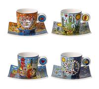 Goebel Pop Art James Rizzi Set Di 4 Tazze Da Caffè In Porcellana
