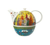 Goebel Pop Art - Teiera con fornello My New York City Sunset dell'artista James Rizzi, capacità: 1,2 l, 24,5 x 19 x 16 cm, 26-102-68-1, multicolore
