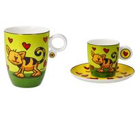 Goebel Porcellana Tazza E Tazzina Da Caffè Love Cat 400ML E 100ML Ed Heck