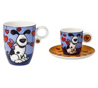 Goebel Porcellana Tazza E Tazzina Da Espresso Love Dog 400ML E 100ML Ed Heck
