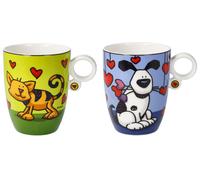 Goebel Porcellana Tazza Love Dog & Love Cat 400 Ml Di Capacità Ed Heck