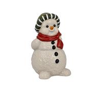 Goebel Pupazzo di neve Figura Il mio berretto preferito in gres porcellanato, 66-704-17-1, bianco