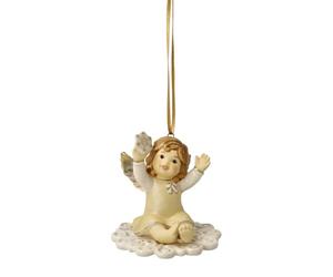 Goebel Statuetta a forma di angelo, il mio primo giorno come angelo custode - Champagne Himmelsboten Natale