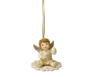 Goebel Statuetta di angelo sulla strada verso la terra - Champagne Messaggeri del cielo Natale