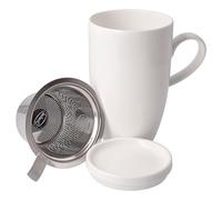 Goebel Tazza da tè con coperchio e colino di colore bianco, 11,5 x 8 x 14 cm, 0,45 l, 14-005-24-1