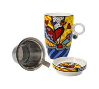 GOEBEL Tazza Porcellana con Coperchio E Setaccio A New Day 450 ML Romero Britto