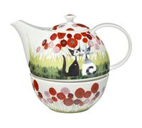 Goebel X-Mas Rosina Wachtmeister 66-860-63-1 - Teiera con fornello, in porcellana, multicolore, 1,2 l, dimensioni: 25 x 16,5 x 20 cm