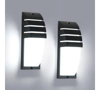 Goeco 2 Pack Applique da Parete Esterno 12W, Impermeabile IP65 Moderno Lampada da Parete LED Luce Bianca Fredda 6500K per Corridoio, Scale, Cortile, Patio, Garage, Nero