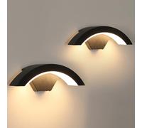 Goeco 2 Pack Applique da Parete Esterno, 24W Impermeabile IP65 Lampada da Parete LED Moderno Luce Calda 3000K Apliques LED per Patio, Garage, Corridoio, Scale, Cortile, Nero