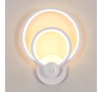 Goeco 20W Moderno LED Lampada da Parete, Bianco Applique da Parete LED Rotonda Moderno, Luci da Parete Bianca Calda 3000K per Camera da Letto, Soggiorno, Corridoio, Scale