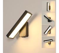 Goeco Applique da Parete Esterno, 17W IP65 Impermeabile Lampade da Esterno Rotazione di 350° Bianco Caldo 3000K, Applique LED Moderna in Alluminio per Giardino, Patio, Corridoio, Soggiorno, Nero