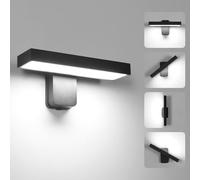 Goeco Applique da Parete Esterno/Interno, 17W IP65 Impermeabile Lampade da Esterno Rotazione di 350° Luce fredda 6500K Applique LED Moderna per Giardino, Patio, Corridoio, Soggiorno, Nero
