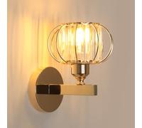 Goeco Applique da Parete in Cristallo K9 Oro E27 Moderna